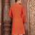 Orange dupion art silk  kurta with pattern work and dk work churidar