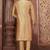 Beige dupion art silk  kurta with pattern work and printex work churidar