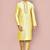Yellow mulbury  kurta with pattern work&hand work churidar