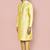 Yellow mulbury  kurta with pattern work&hand work churidar