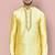 Yellow mulbury  kurta with pattern work&hand work churidar