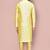 Yellow mulbury  kurta with pattern work&hand work churidar