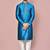 Teal green mulbury  kurta with pattern work&hand work churidar