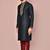 Black mulbury  kurta with pattern work&hand work churidar