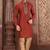 Red mulbury  kurta with pattern work&hand work churidar