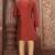 Red mulbury  kurta with pattern work&hand work churidar