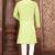 Green cotton  kurta with pattern work&wooden button churidar