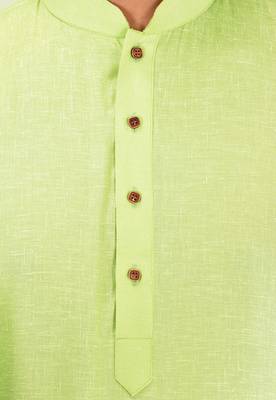 green cotton kurta with white churidar set 3