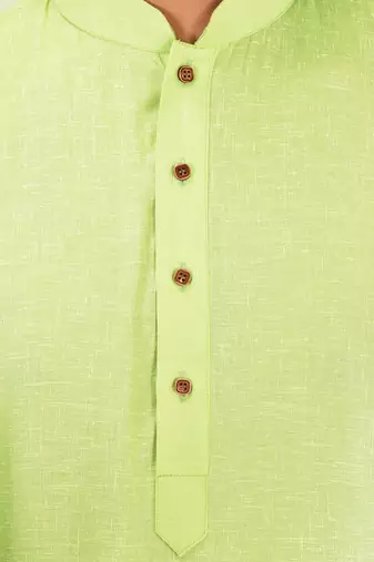 green cotton kurta with white churidar set