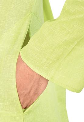 green cotton kurta with white churidar set 4