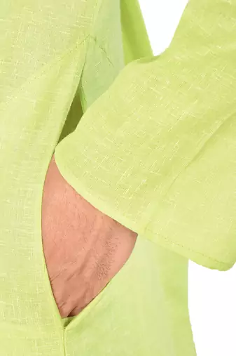 green cotton kurta with white churidar set