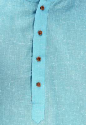 sky blue cotton kurta with white churidar set 3