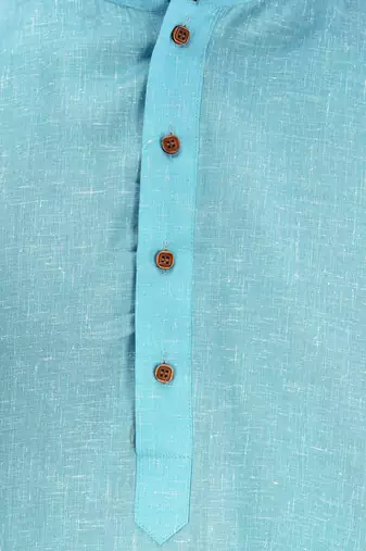sky blue cotton kurta with white churidar set