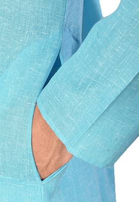 sky blue cotton kurta with white churidar set 4