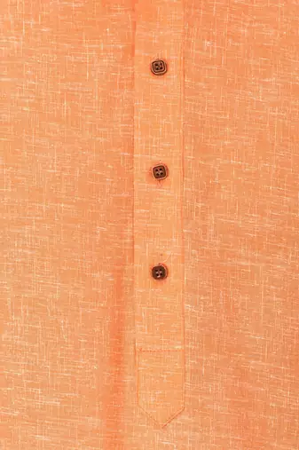 orange cotton kurta with pattern style churidar