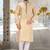Fawn dupion art silk  kurta with hand work on collar and front button line