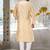 Fawn dupion art silk  kurta with hand work on collar and front button line