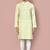 Yellow cotton stripe  kurta with  fancy buttons churidar