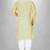 Yellow cotton stripe  kurta with  fancy buttons churidar