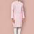 Pink cotton stripe  kurta with  fancy buttons churidar