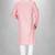 Pink cotton stripe  kurta with  fancy buttons churidar