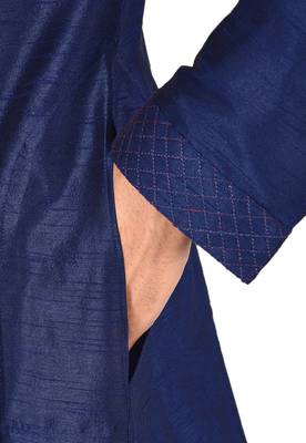 blue art dupion silk kurta with patiala bottom set 4