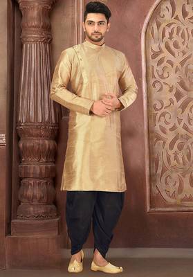 beige art dupion silk kurta with patiala bottom set 1