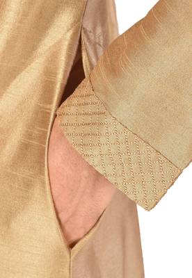 beige art dupion silk kurta with patiala bottom set 4