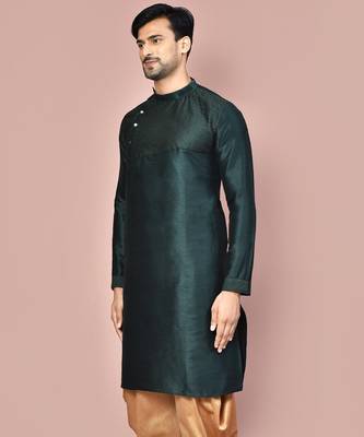 green art dupion silk kurta with patiala bottom set 2