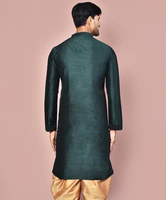 green art dupion silk kurta with patiala bottom set 3