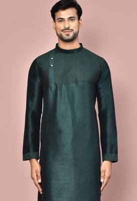 green art dupion silk kurta with patiala bottom set 4