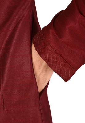 red art dupion silk kurta with patiala bottom set 4