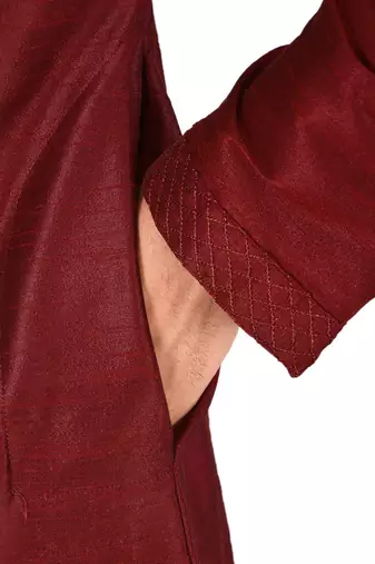 red art dupion silk kurta with patiala bottom set