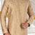 Dark beige dupion art silk  kurta with computerised embroidery machine work churidar