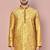 Dark beige dupion art silk  kurta with computerised embroidery machine work churidar