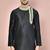 Black  dupion art silk  kurta with computerised embroidery machine work churidar