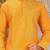 Yellow dupion art silk kurta with computerised embroidery machine work churidar