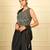 Black soft georgette intricate threadwork free size co ord set