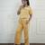 Yellow imported roman thread free size co ord set