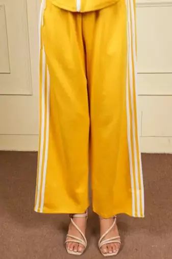 Yellow imported roman thread free size co ord set