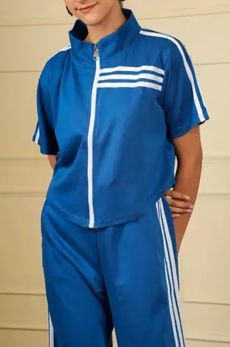 Royal blue imported roman thread free size co ord set