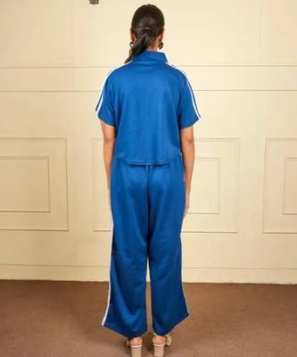 Royal blue imported roman thread free size co ord set 4