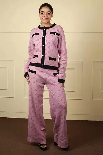 Lavenderblack imported soft fabric thread free size co ord set