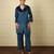Teal blue velvet supersoft sarwoski free size co ord set