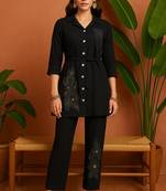 Black imported fabric free size co ord set