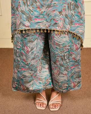 Multicolor muslin (soft and comfortable) muslin free size co ord set 2