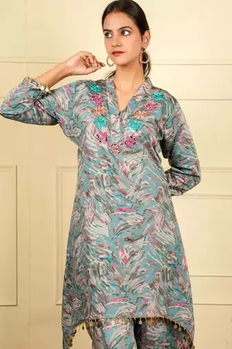 Multicolor muslin (soft and comfortable) muslin free size co ord set