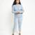 Light blue woolen strecthable free size co ord set