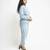 Light blue woolen strecthable free size co ord set