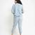 Light blue woolen strecthable free size co ord set